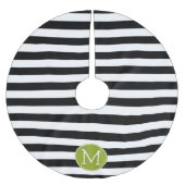 Groene monogram zwart-wit met strips kerstboom rok (Voorkant)