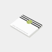 Groene monogram zwart-wit met strips post-it® notes (Schuin)
