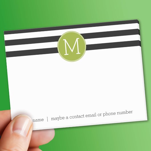 Groene monogram zwart-wit met strips post-it® notes