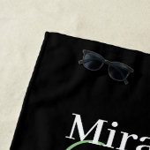 Groene Monogram Zwart Wit Polka Dot Strandlaken (In situ)