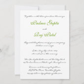 Groene Monogrammed Paisley Wedding Invitation Kaart (Achterkant)