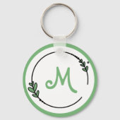  groene monogrammen sleutelhanger (Voorkant)