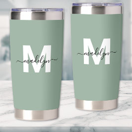 Groene Monogramnaam Geïsoleerde Drinkbeker