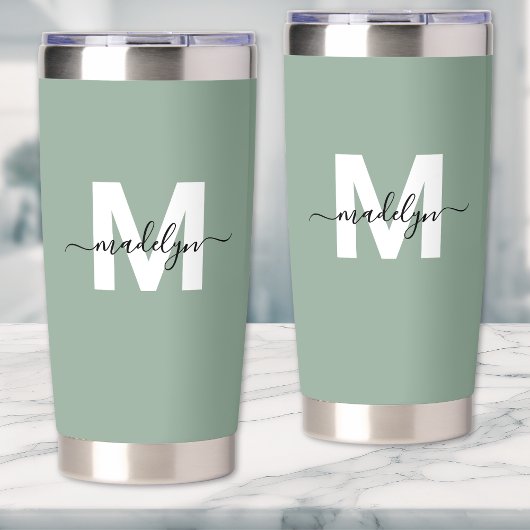 Groene Monogramnaam Geïsoleerde Drinkbeker