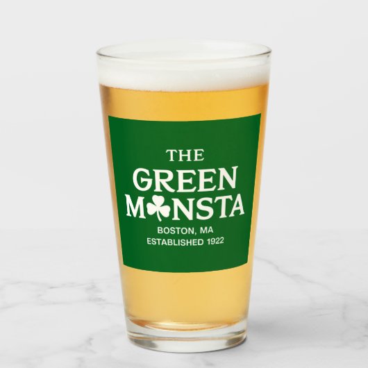 Groene Monsta Boston Green Monstah Honkbal Cadeau Glas (Voorkant gevuld)