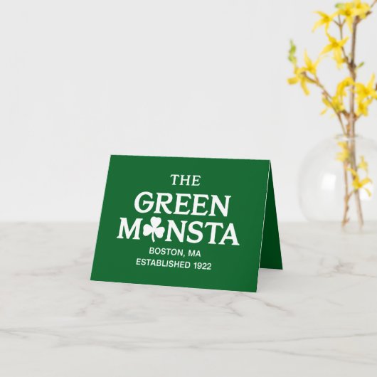 Groene Monsta Boston Green Monstah Honkbal Cadeau Kaart (Gele Bloem)