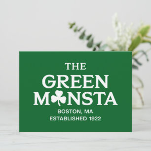 Groene Monsta Boston Green Monstah Honkbal Cadeau Kaart