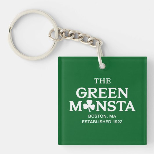 Groene Monsta Boston Green Monstah Honkbal Cadeau Sleutelhanger (Voorkant)