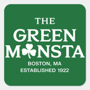 Groene Monsta Boston Green Monstah Honkbal Cadeau Vierkante Sticker