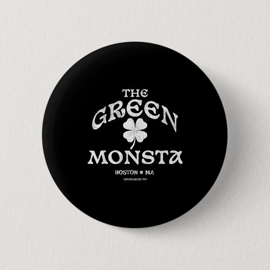 Groene Monsta Grappig Boston M New England Srts Ca Ronde Button 5,7 Cm (Voorkant)