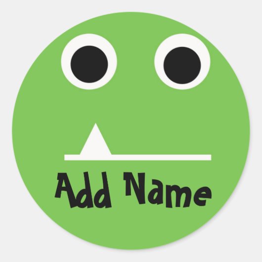 Groene monster - Aangepaste cadeausticker Ronde Sticker (Voorkant)
