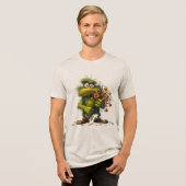 Groene Monster Bloem Tri-Blend Shirt (Voorkant volledig)