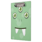 Groene Monster Face Clip Board Klembord (Links)