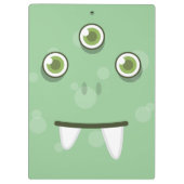 Groene Monster Face Clip Board Klembord (Achterkant)
