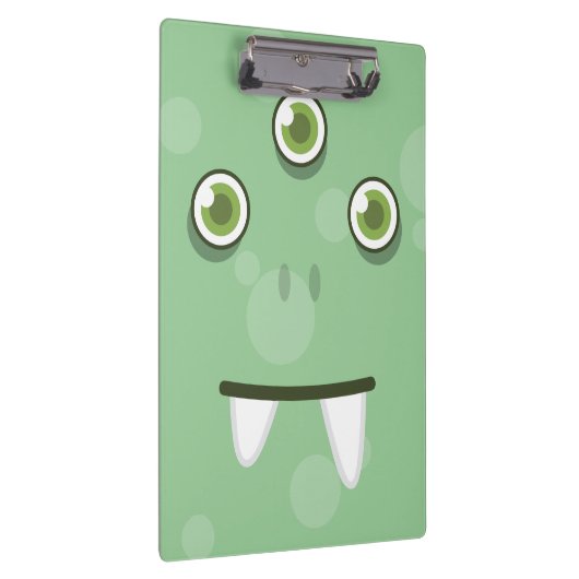 Groene Monster Face Clip Board Klembord (Rechts)
