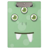 Groene Monster Face Clip Board Klembord (Voorkant)
