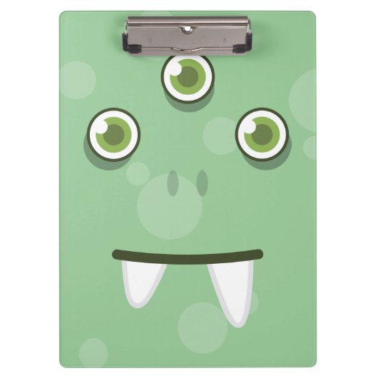 Groene Monster Face Clip Board Klembord (Voorkant)