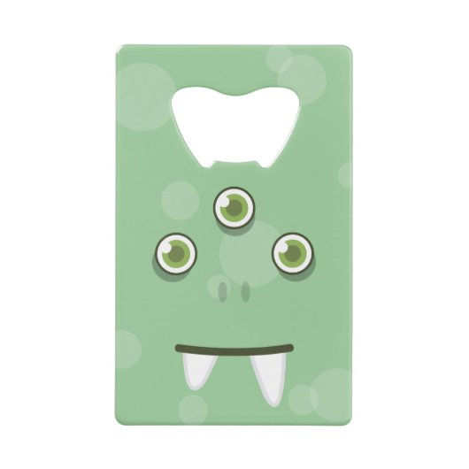 Groene Monster Face Creditcard Bottle Open Creditkaart Flessenopener (Voorkant)
