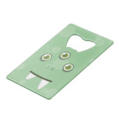 Groene Monster Face Creditcard Bottle Open Creditkaart Flessenopener (Voorkant Gekanteld)