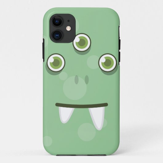 Groene Monster Face iPhone Case (Achterkant)