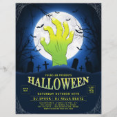 Groene Monster Hand Halloween Club Party Event Flyer (Voorkant)