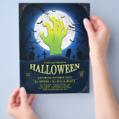 Groene Monster Hand Halloween Club Party Event Flyer (Hand)