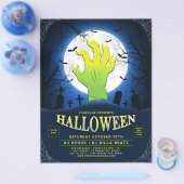 Groene Monster Hand Halloween Club Party Event Flyer (Enkel)
