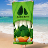 Groene Monster met Big Teeth Strandlaken