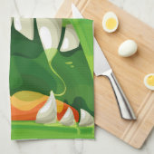 Groene Monster met Big Teeth Theedoek (Quarter Fold)