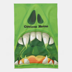 Groene Monster met Big Teeth Theedoek