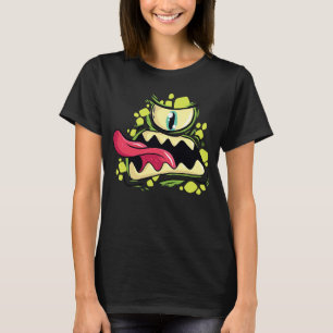 Groene Monster met één oog en Tongue Halloween T-shirt