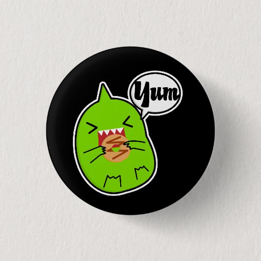 Groene monster met koekjesButton Ronde Button 3,2 Cm (Voorkant)