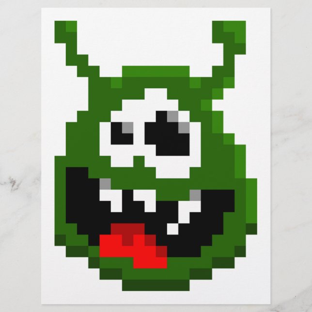 Groene monster - Pixel Art (Voorkant)