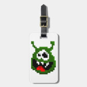 Groene monster - Pixel Art Bagagelabel (Voorkant verticaal)