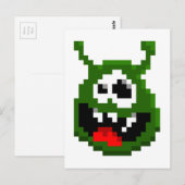 Groene monster - Pixel Art Briefkaart (Voorkant / Achterkant)