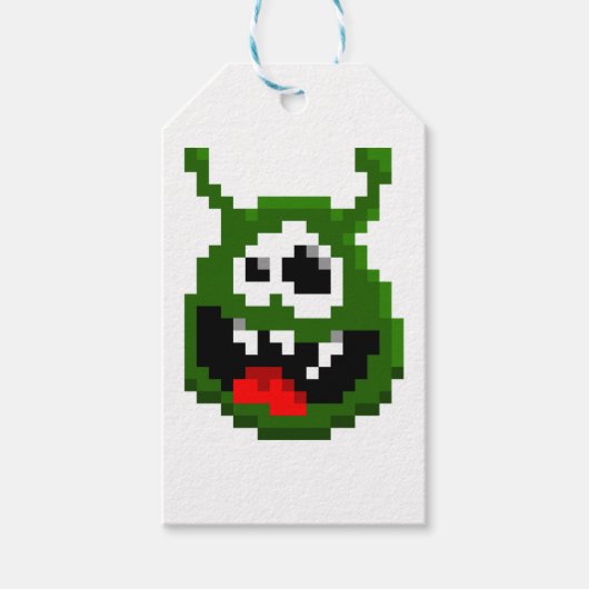 Groene monster - Pixel Art Cadeaulabel (Voorkant)