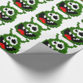 Groene monster - Pixel Art Cadeaupapier (Hoek)