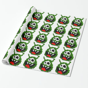 Groene monster - Pixel Art Cadeaupapier