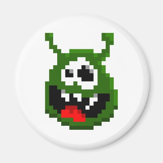 Groene monster - Pixel Art Magneet (Voorkant)