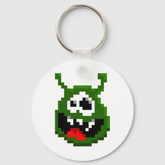Groene monster - Pixel Art Sleutelhanger (Voorkant)