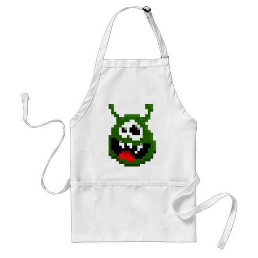 Groene monster - Pixel Art Standaard Schort (Voorkant)
