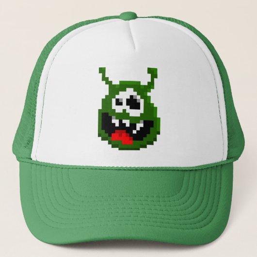 Groene monster - Pixel Art Trucker Pet (Voorkant)