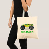 Groene Monster Truck Kids Tote Bag (Voorkant (product))
