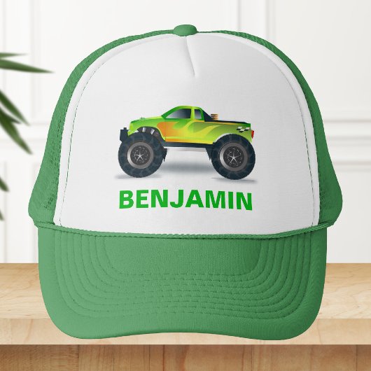 Groene Monster Truck Kids Trucker Pet