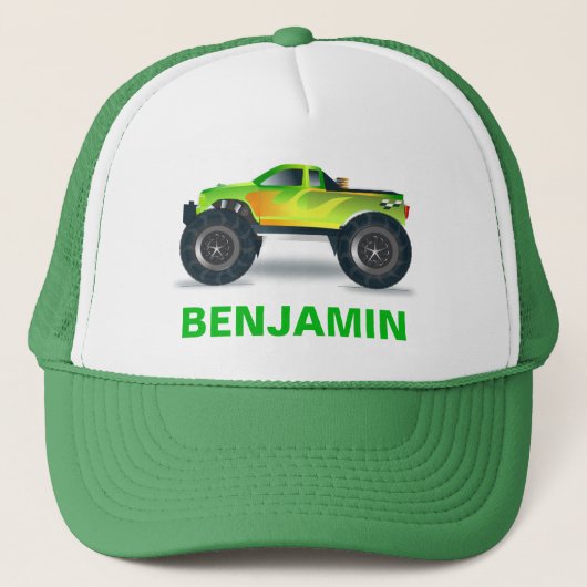 Groene Monster Truck Kinder Trucker Pet (Voorkant)