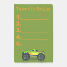Groene Monster Truck Takenlijst Post It Notes