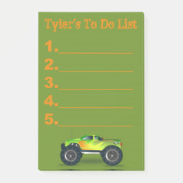 Groene Monster Truck Takenlijst Post It Notes