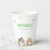 Groene Monster Trucks Jam Verjaardag Papieren Bekers (Achterkant)