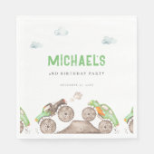 Groene Monster Trucks Jam Verjaardag Servet (Voorkant)