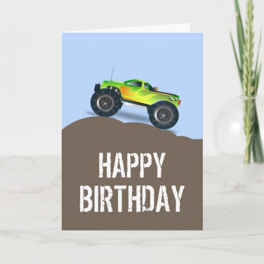 Groene monster van Birthday Spare Tires Birthday Kaart (Voorkant)